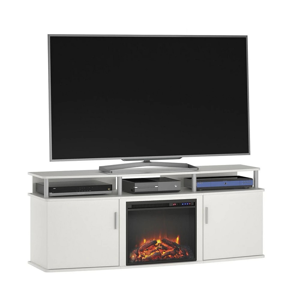 Carson Electric Fireplace TV Console for TVs up to 70", Black