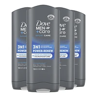 Paquet de valeur Nettoyant Corps et Visage Dove Men Care Power & Renew 4 x 400 ml