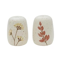 Way to Celebrate! Spring Flower Salt and Pepper Shakers, Stoneware Spring Salt and Pepper Shakers