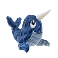 Only The Best For My Dog ®​ 8.5-inch Stuffed Plush Squeaky Summer Dog Toy, Narwhal