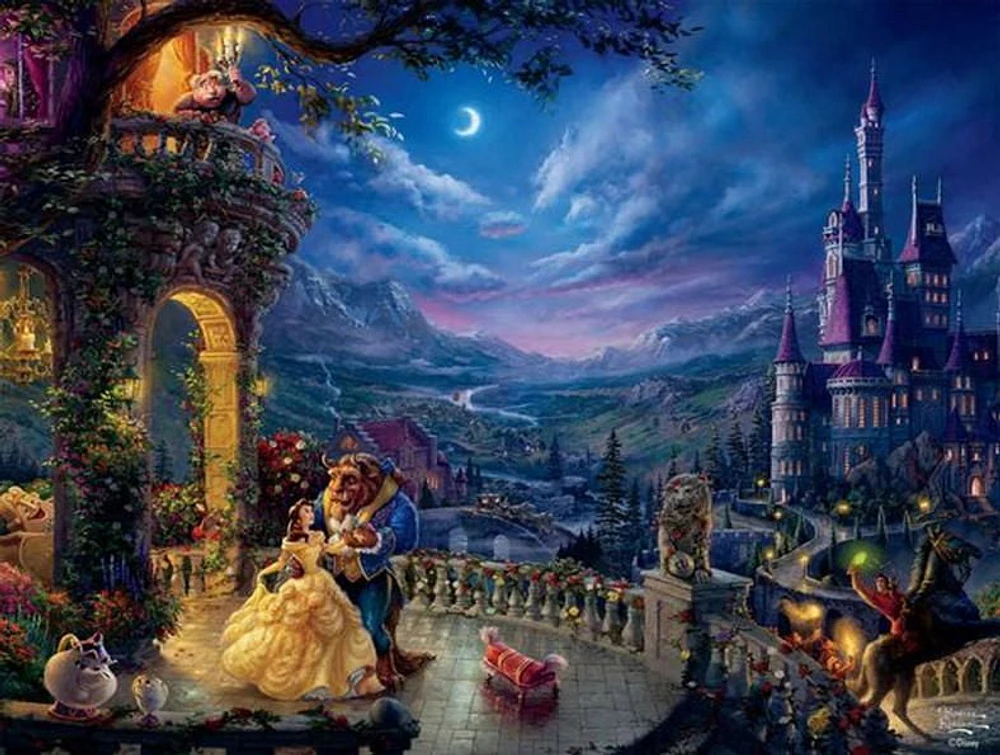 Ceaco Thomas Kinkade Disney - Beauty And The Beast Dancing in The Moonlight - 750 Piece Puzzle