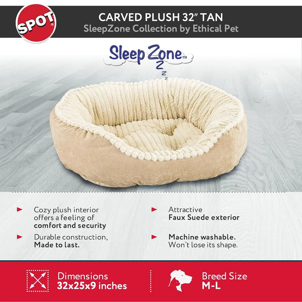 Sleep Zone Lit pour Chien en Peluche Sculpt