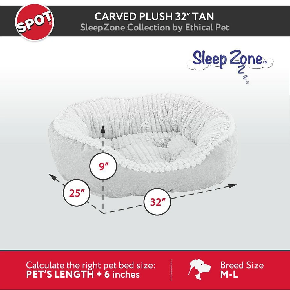 Sleep Zone Lit pour Chien en Peluche Sculpt