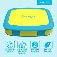 Bentgo® Kids Brights – Leak-Proof, 5-Compartment Bento-Style Kids Lunch Box – Ideal Portion Sizes for Ages 3 to 7 – BPA-Free, Dishwasher Safe, Food-Safe Materials (Citrus Yellow)