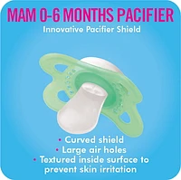 MAM Night Pacifiers (2 Pacifiers & Sterilizing Box), MAM Pacifiers 0-6 Months, Best Pacifier for Breastfed Babies, Assorted, Glow in the Dark Pacifier, MAM Night Pacifier, 0-6 Months, Assorted Colours