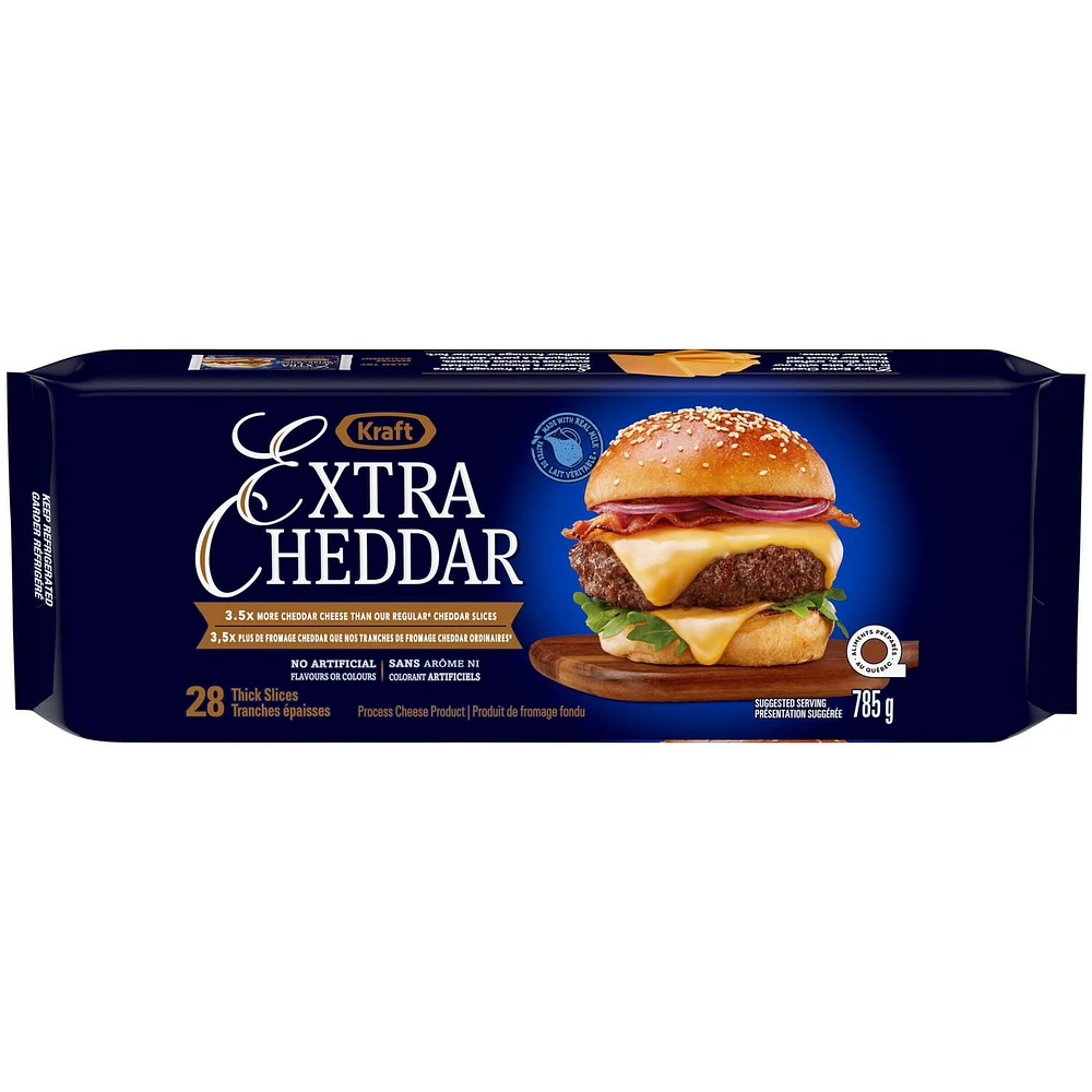 Kraft Extra Cheddar Slices, 785g