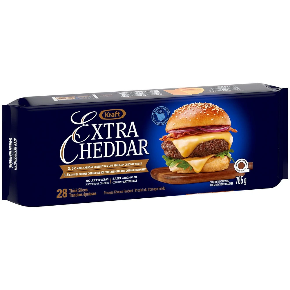 Kraft Extra Cheddar Slices, 785g