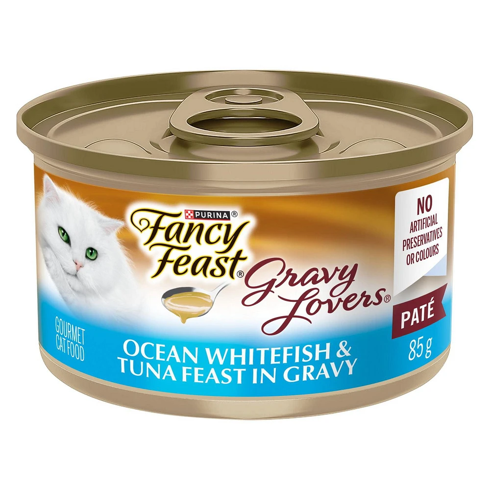 Fancy Feast Gravy Lovers Paté Ocean Whitefish & Tuna Feast in Gravy, Wet Cat Food 85 g, 85 g