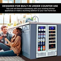 Koolatron Elite Series Dual Zone Built-In Wine Cooler Beverage Fridge