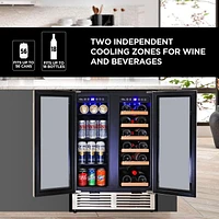 Koolatron Elite Series Dual Zone Built-In Wine Cooler Beverage Fridge