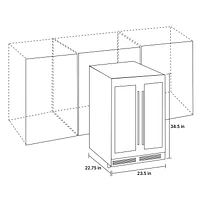 Koolatron Elite Series Dual Zone Built-In Wine Cooler Beverage Fridge