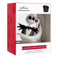 Hallmark Christmas Ornament (Disney Tim Burton's The Nightmare Before Christmas Jack Skellington and Zero)