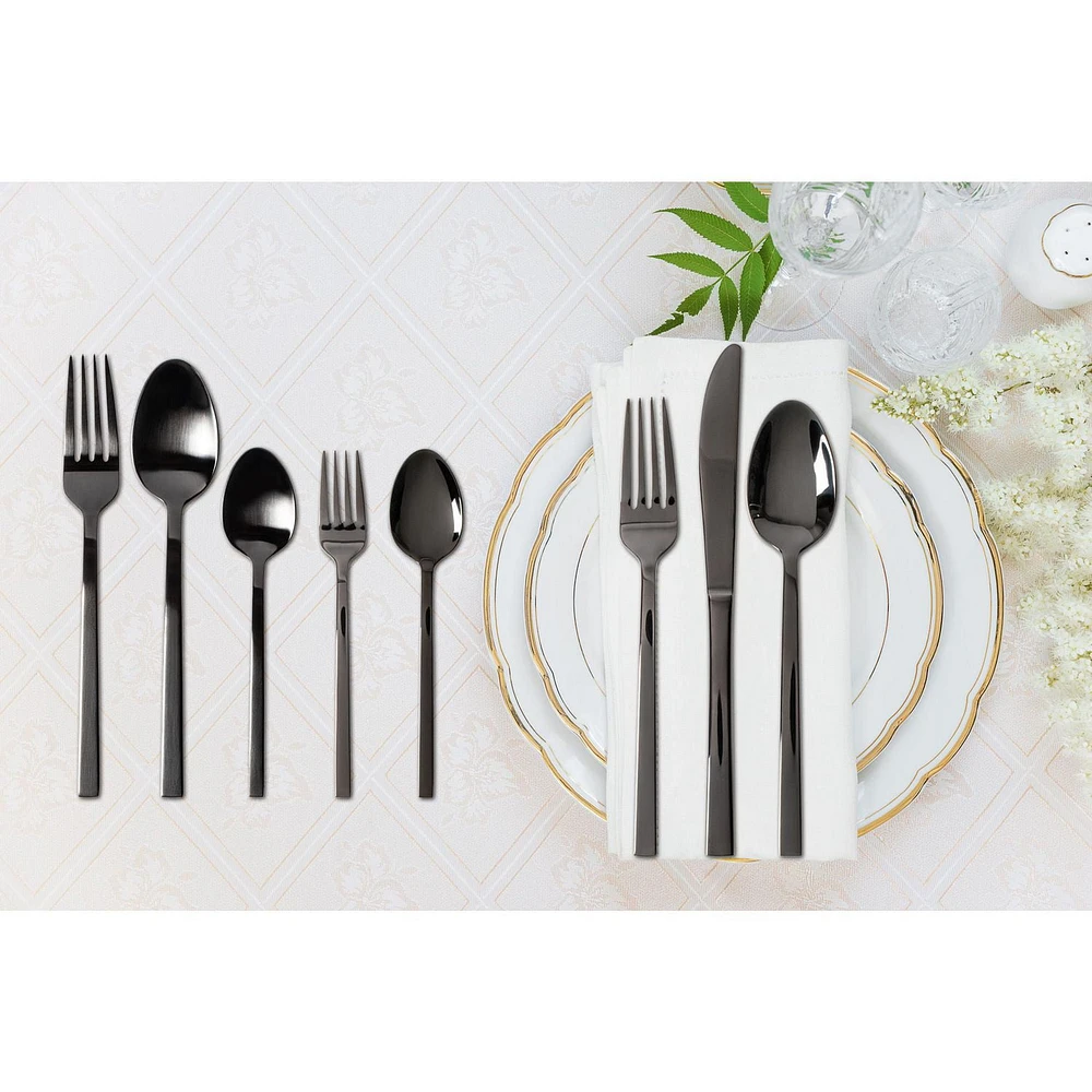 Safdie & Co. Flatware Stainless Steel Palos Black Matt 20PC Set