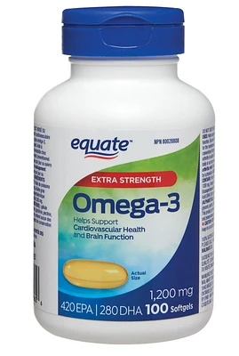 Equate Extra Strength Omega-3 Softgels 1200mg 420 EPA/280 DHA,