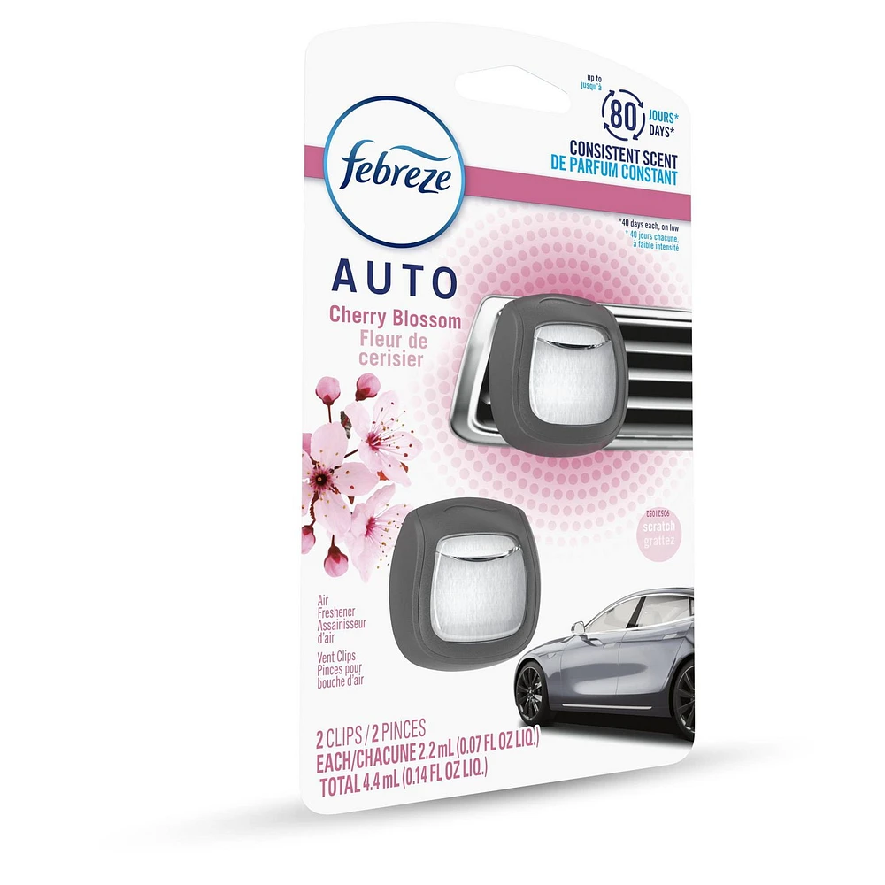 Febreze AUTO Air Freshener Vent Clip Cherry Blossom Scent, . Car Vent Clip, 4.4ML