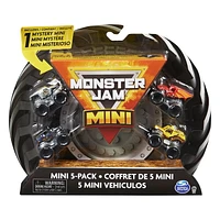 Monster Jam, Official Mini Collectible Monster Trucks 5-Pack with 1 Mystery Truck, 1:87 Scale