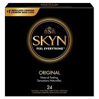 SKYN Préservatifs originaux, sans latex, sensation naturelle avec la technologie Skynfeel ™ boîte de 24