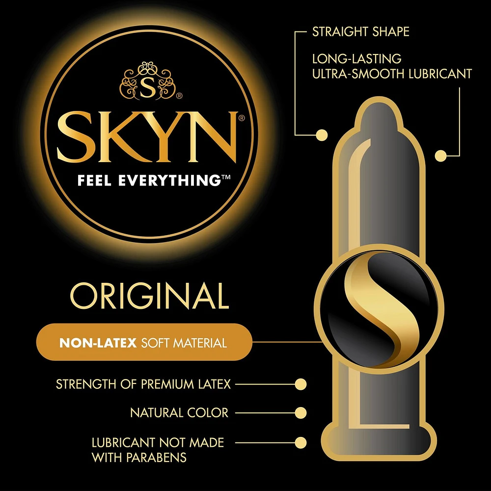 SKYN ORIGINAL Condoms, Non-Latex, Natural feel with SKYNFEEL ™ technology, 24 Count Box