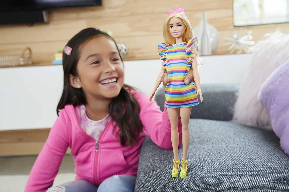 Barbie Doll with Braces and Rainbow Dress, Barbie Fashionistas