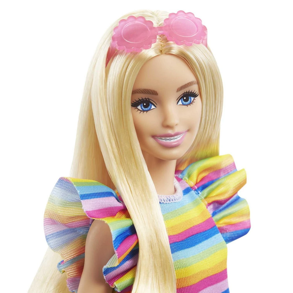 Barbie Doll with Braces and Rainbow Dress, Barbie Fashionistas