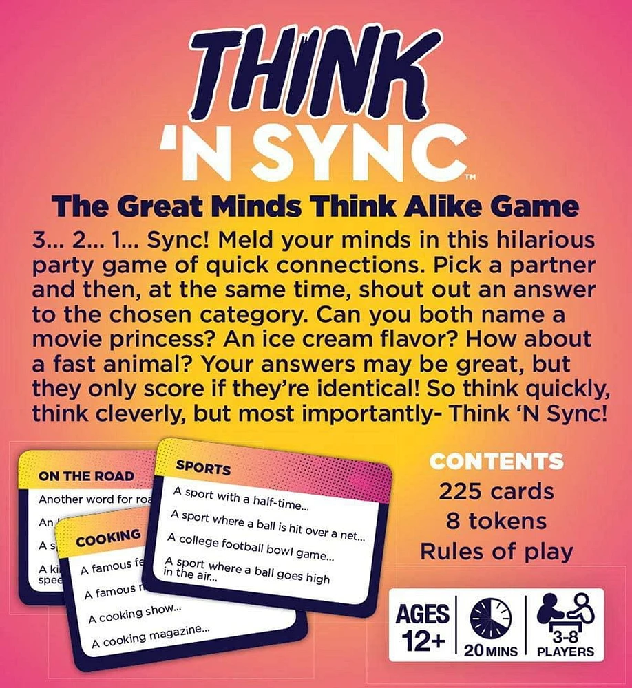 Gamewright Think 'n Sync The Great Minds Think Alike Game