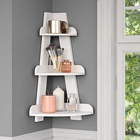 RiverRidge® Home Amery Collection 25.8-inch H x 15.5-inch W x 11-inch D Ladder Corner Wall Shelf in White