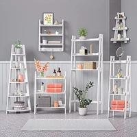 RiverRidge® Home Amery Collection 25.8-inch H x 15.5-inch W x 11-inch D Ladder Corner Wall Shelf in White