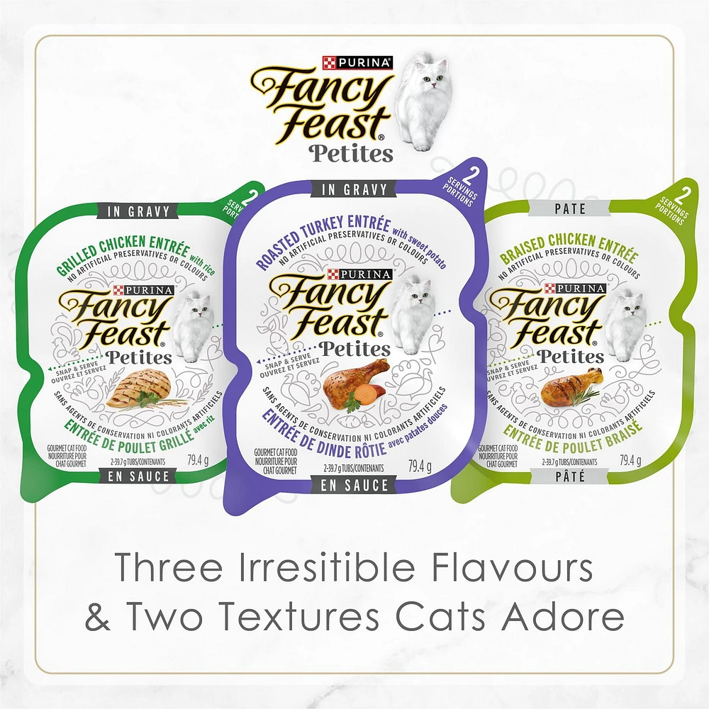 Fancy Feast Petites Poultry Favourites Variety Pack, Wet Cat Food 79.4 g x 24, 79.4 g x 24