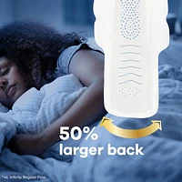 Serviettes Always Infinity FlexFoam pour femmes, de nuit, taille 4, jusqu’à zéro sensation et zéro fuite pendant 12 h, avec ailes, non parfumées 13 serviettes