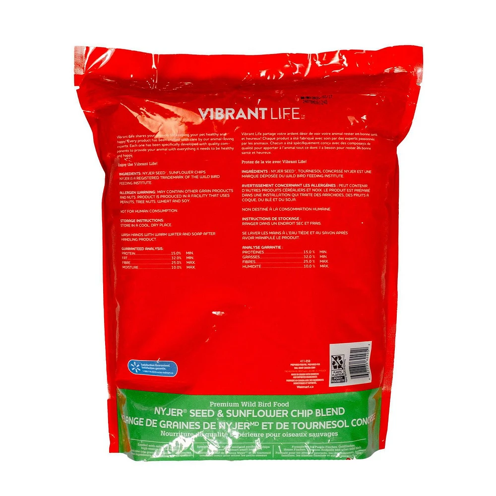 Vibrant Life Nyjer Seed & Sunflower Chip Blend Wild Bird Food 3.8 KG, Nyjer Sunflower Seed Blend