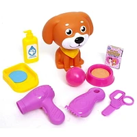 Kid Connection Puppy Salon Playset, 26 piece Portable Grooming Set