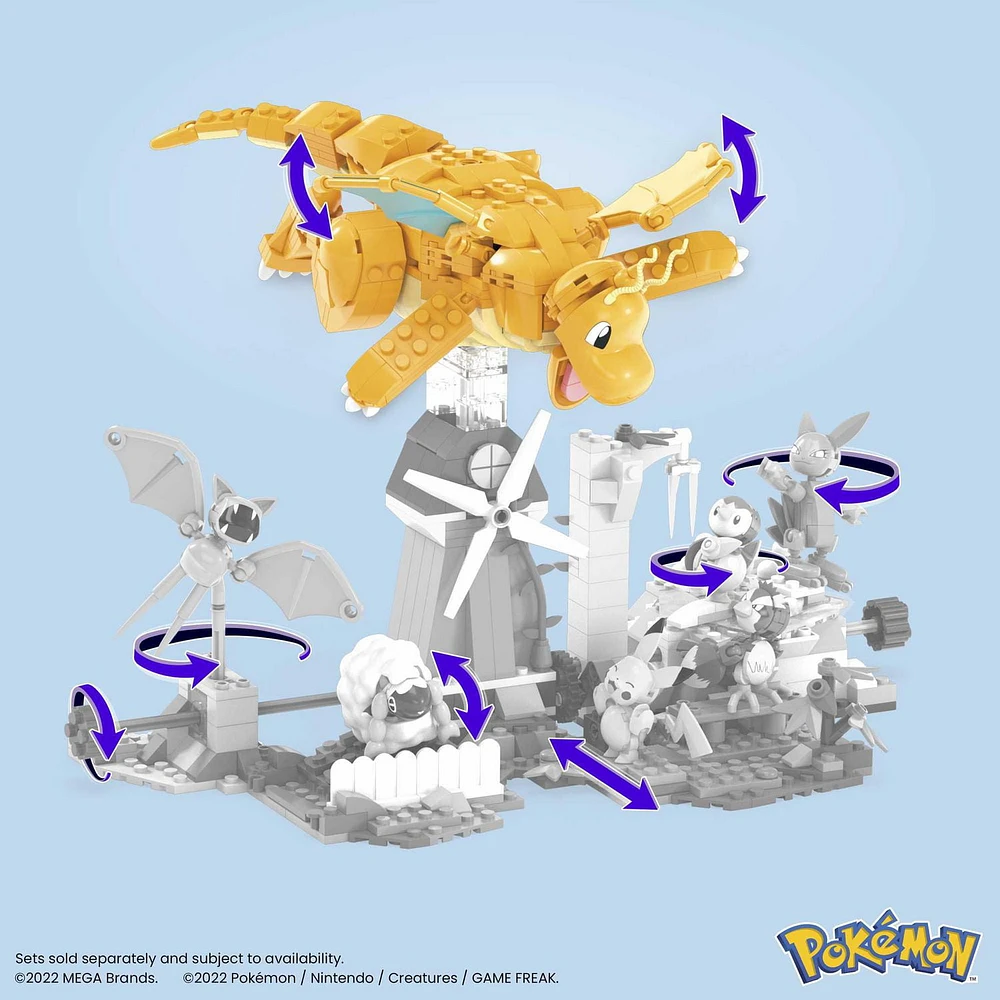 MEGA Pokémon Building Toy Kit Dragonite (387 Pieces) with Motion for Kids, Ages 8+