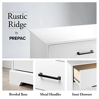 Prepac Rustic Ridge 6 Drawer 18.5"D x 23.75"W x 51.5"H Dresser
