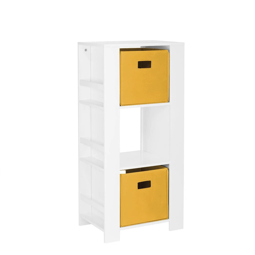 RiverRidge® Home Book Nook Collection Cubby Storage Tower with Bookshelves in White for Kids with 2-Piece Bins