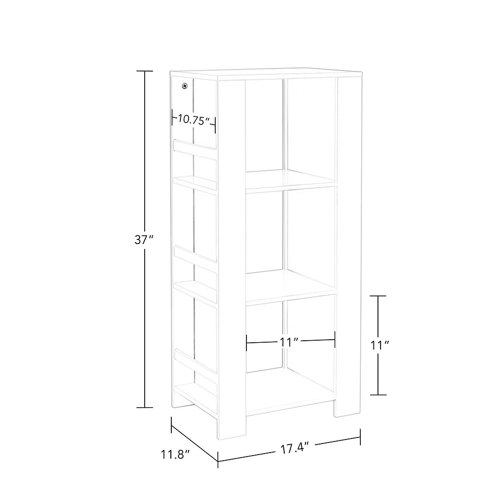 RiverRidge® Home Book Nook Collection Cubby Storage Tower with Bookshelves in White for Kids with 2-Piece Bins