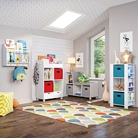 RiverRidge® Home Book Nook Collection Cubby Storage Tower with Bookshelves in White for Kids with 2-Piece Bins