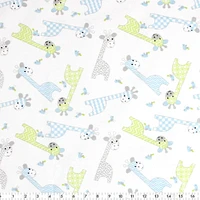 Fabric Creations Baby Boy Flannel Pre-Cut Pack, 4 x 1/2 yd