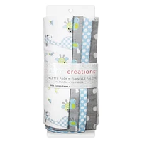 Fabric Creations Baby Boy Flannel Pre-Cut Pack, 4 x 1/2 yd