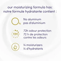 Dove sans aluminium Déodorant pour femmes avec 1/4 d'hydratants parfum lait d'avoine et vanille pour des aisselles douces et confortables 74g