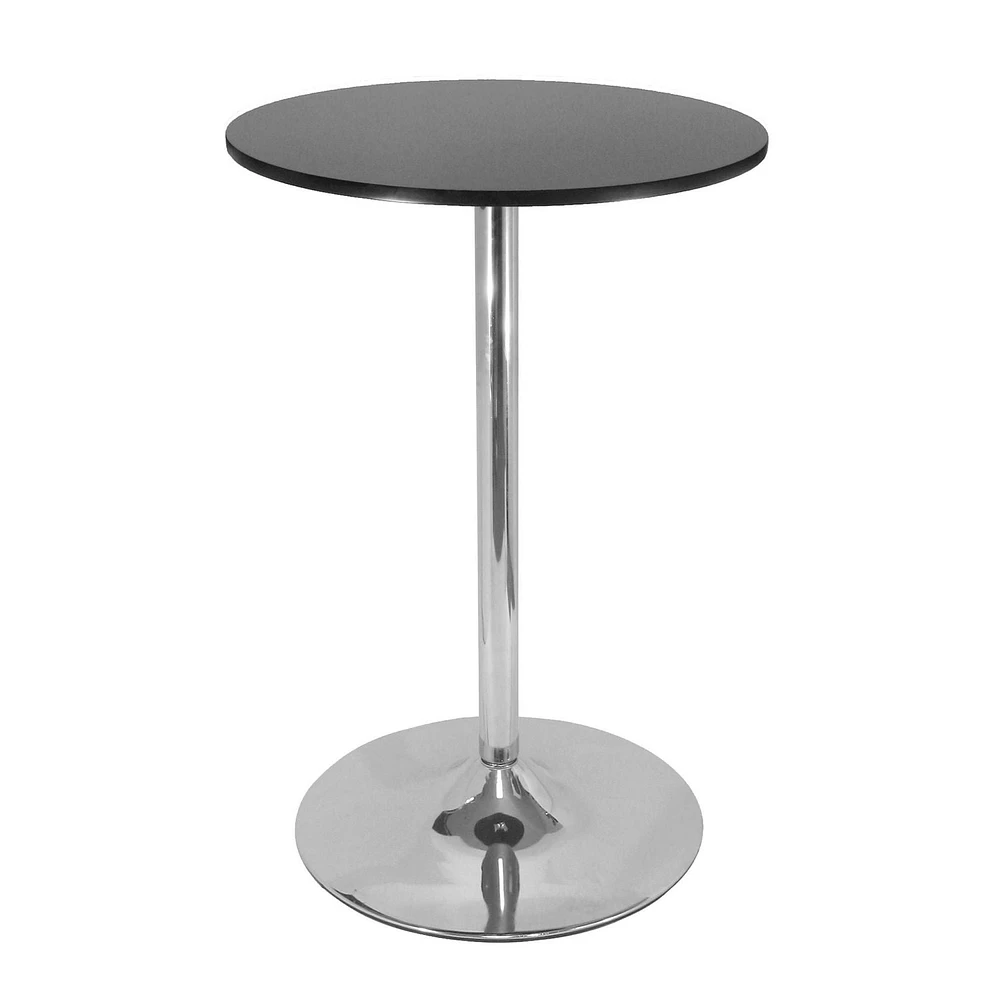 Winsome Spectrum 28" Round Pub Table, Black & Chrome - 93628