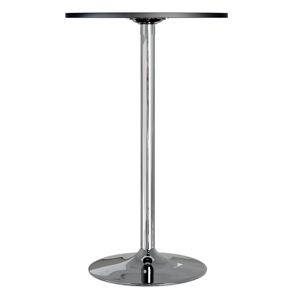 Winsome Spectrum 28" Round Pub Table, Black & Chrome - 93628