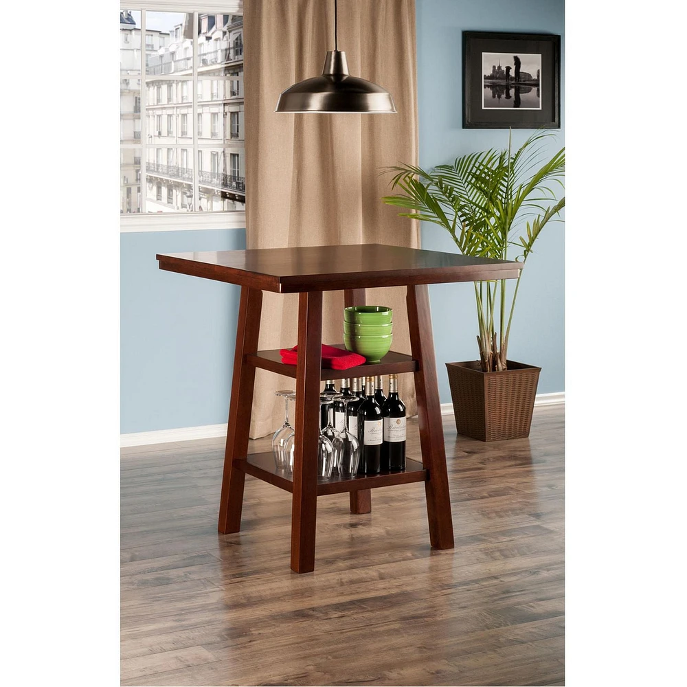 Winsome Orlando High Table with 2 Shelves - 94034