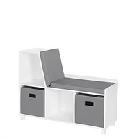 RiverRidge® Home Book Nook Collection Storage Bench with Cubbies in White for Kids with 2-Piece Taupe Bins