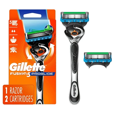 Rasoir Gillette Fusion5 ProGlide pour hommes, 1 manche de rasoir de rechange, manche de rasoir Flex-pivot et lame de précision pour hommes