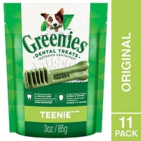 Gâteries dentaires naturelles pour chiens adultes GREENIES Original format TEENIE 11-96 Gâteries