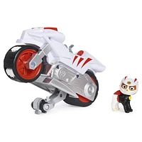 PAW Patrol, Moto Pups Wildcat’s Deluxe Pull Back Motorcycle Vehicle with Wheelie Feature and Figure