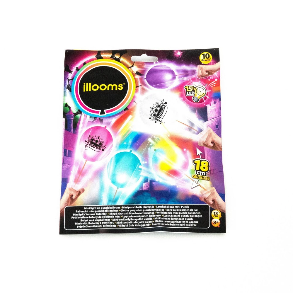 Illooms Mini Punch Pink Mix 10Pk, Light up Balloons