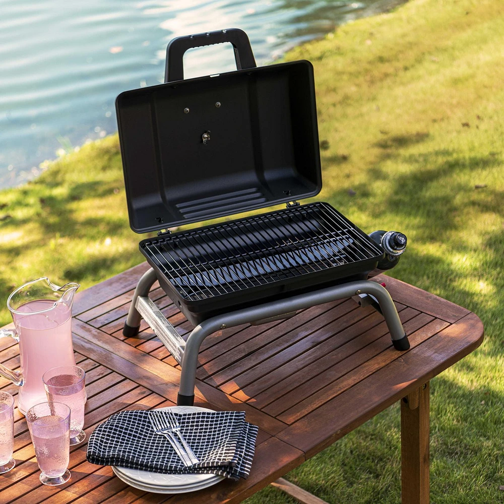 1-Burner Portable Propane Gas Grill in Black