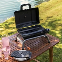 1-Burner Portable Propane Gas Grill in Black