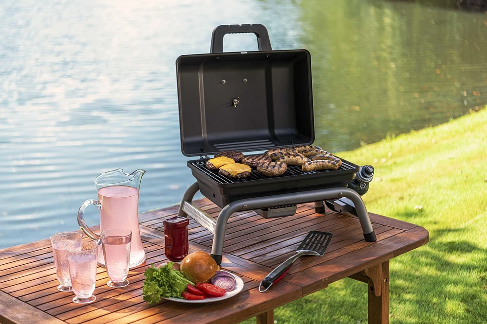 1-Burner Portable Propane Gas Grill in Black